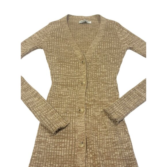 Anna Quan Misha Ribbed Knit Dress in Maple Beige - Picture 4 of 8